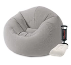 Надувное кресло Intex 68579-2 из ПВХ 107х104х69 см с ручным насосом и подушкой Серый (127-9-68579-2)