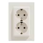 Розетка Schneider Electric ASFORA с заземлением двойная крем 16А (EPH9900123)