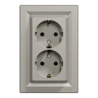 Розетка Schneider Electric ASFORA с заземлением двойная бронза 16А (EPH9900169)