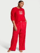 Піжама з бавовни та модалу, Victoria's Secret Flannel Long-Sleeve Tee-Jama Set, розмір S