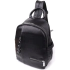 Красивый женский рюкзак из натуральной кожи Vintage 23055 черный.