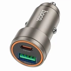 Автомобільний зарядний адаптер HOCO Z57A Glorious, PD30W + QC3.0, 2 USB-порти, швидка зарядка, сірий