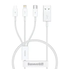 USB Baseus Superior Series Fast Charging Data Cable USB to M+L+C 3.5A 0.5m White P10320105221-01