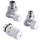 Набор Краны радиаторные угловые ARCO 1/2″ подача + обратка + термоголовкаа KC001 KCТ01 М30