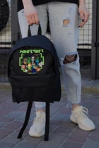 Повсякденний Рюкзак Для Дівчинки Without Compact З Принтом Майнкрафт Black