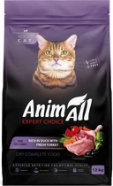 Сухой корм для кошек AnimAll со свежей индейкой и уткой