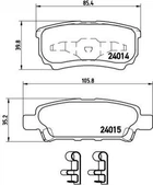 Гальмівні колодки BREMBO P54034 Mitsubishi Lancer, Outlander; Dodge Avenger, Caliber; Jeep Compass (MK49), Patriot; Chrysler SEBRING; Hyundai H-1 MZ690350, MZ690187, MR955068