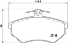 Тормозные колодки BREMBO P85011 Volkswagen Passat, Golf, Caddy, Vento; Chery Amulet, Tiggo; Seat Toledo, Cordoba, Ibiza 8D0698151, 8A0698151C, 8A0698151B