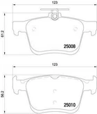 Тормозные колодки BREMBO P85125 Audi A3, TT; Volkswagen Golf, Touran, T-Roc; Skoda Karoq; Seat Leon 8V0698451F, 8V0698451B, 8V0698451