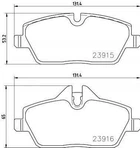 Тормозные колодки BREMBO P06 091 BMW i3 34116862309, 34106884267