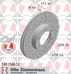 Тормозные диски ZIMMERMANN 590258652 Toyota Land Cruiser, 4-Runner; Lexus GX 4351260151, 4351260150, 4351260160