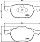 Колодки гальмові BREMBO P24061 Volvo V40, V50, C30, S40, C70; Ford C-Max, Focus, Kuga, Ecosport; Mazda 3, 5 CV612001CB, CV612001BC, CN152K021AA