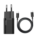 Зарядное устройство Baseus Type-C PD25W + кабель Type-C Super Si Black (TZCCSUP-L01)