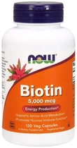 Біотин від випадіння волосся Now Foods Biotin 5000 мкг 120 веганських капсул в упаковці (ARE-574893)