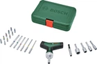 Викрутка Bosch з тріскачкою, Т-подібне руківя, 20 насадок, 109мм, кейс, сталь CrV (1.600.A02.Z9T)
