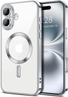 Чохол Wave Premium Metal Shining case with MagSafe (TPU) для Apple iPhone 16 6.1” Silver