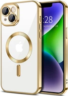Чохол Wave Premium Metal Shining case with MagSafe (TPU) для Apple iPhone 13 14 6.1” Gold