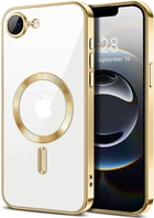 Чехол Wave Premium Metal Shining case with MagSafe (TPU) для Apple iPhone 16e 6.1” Gold