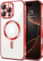 Чехол Wave Premium Metal Shining case with MagSafe (TPU) для Apple iPhone 16 Pro Max 6.9” Red