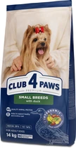Сухой корм для взрослых собак Club 4 Paws Премиум для малых пород со вкусом утки