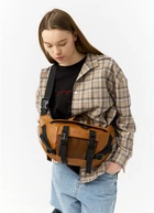 Большая женская поясная сумка бананка из натуральной кожи SAMBAG Коричневая (1016038721)