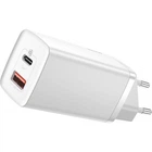 Мережевий зарядний пристрій адаптер BASEUS GaN2 Lite Quick Charger зі швидкою зарядкою |1USB/1Type-C, QC/PD, 5A, 65W| Білий