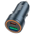 Адаптер автомобільний Hoco Glorious Car charger Z57A |1USB/1Type-C, 30W/3A, PD/QC| Grey