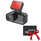 Автомобильный видеорегистратор Hoco DV10 Mini Screen Dashcam + Подарок Карта памяти на 64 ГБ |IPS-экран 1.47", Full HD, 1080p, 30 кадров/сек, угол обзора 140°, аккумулятор 5 мАч, WiFi, WDR, G-сенсор, ночное видение| Черный