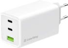 Пристрій зарядний мережевий ColorWay GaN Mini 100W PD Port PPS USB (USB-2C1A) білий (CW-CHS061PD-WT)
