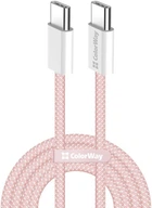Кабель Type-C-Type-C 1м Colorway (PD Fast Charging 60W), рожевий (CW-CBPDCC061-P)