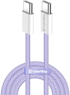 Кабель Type-C-Type-C 1м Colorway (PD Fast Charging 60W), фіолетовий (CW-CBPDCC061-PU)