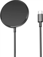 Магнитная беспроводная зарядка для айфон MagSafe 15W Type C зарядное устройство для Apple iPhone 17 16 15 14 13 12 11 Х 8 AirPods 4 3 2 LEXEGO BZU3MSC/B Black