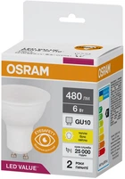 Світлодіодна лампа Ledvance LED PAR16 50 6Вт 3000К 480лм 230В GU10 4058075689626