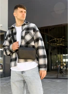 Мужская сумка бананка на пояс из натуральной кожи SAMBAG Черная (811024616)