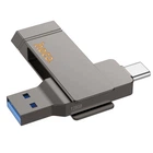 Флеш накопитель USB Hoco UD15, 128GB, 2 в 1, USB 3.2, Type-C, металлический, gray