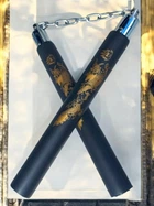 Нунчаки нунчаку тренировочные для начинающих с цепью GDragon Sport для тренировки мягкие с неопреновым покрытием легкие безопасные соединенные цепью из пенополиуретана Черные 3_1_0_1