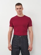 Футболка хлопковая длинная мужская H&M 0624684 M Бордовая (KAY2000001455388)