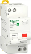 Диференціальний автомат Schneider Electric RESI9 16А 30мA 1P+N 6кA "С" тип АС R9D25616