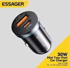 Автомобильное мини зарядное устройство 30 Вт Essager Shang Rul mini USB-A +Type C в прикуриватель 12|24V быстрая зарядка PD 3.0+QC4.0