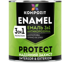 Эмаль антикоррозионная 3в1 "Композит" PROTECT серый 0,75 кг
