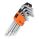 Набор шестигранных TORX ключей Polax Г-образных, 9 предметов, Т10-Т50, Cr-V (25-007)