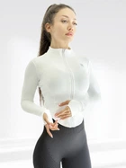 Спортивная кофта женская на замке LILAFIT белая размер L (SKJ000013)