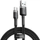 Кабель Baseus Cafule Cable USB for Type-C 3A 1 м Gray/Black (CATKLF-EG1)