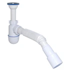 Сифон для раковини, мийки 1 1/2" з гнучкою трубою 40/50 Waterstal А-32019