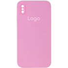 Чохол Silicone Case Square Full Camera для iPhone X/Xs Колір 06.Light Pink