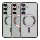 Чехол TPU Metallic Full Camera with Magsafe для Samsung Galaxy S24 5G (S921) Колір Red