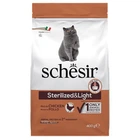 Сухий монопротеїновий корм Schesir Cat Sterilized&Light для дорослих, стерилізованих, схильних до повноти котів з куркою
