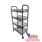 Стелаж етажерка з полицями на колесах Bonro B-074 чорний