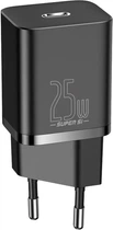 Мережевий зарядний пристрій Baseus Super Si 25W Type-C 3A CCSP020101 з функцією швидкої зарядки QC3.0+PD3.0 Black