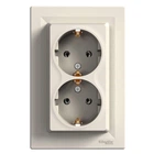 Розетка Schneider Electric Asfora с заземлением двойная кремовая EPH9900123